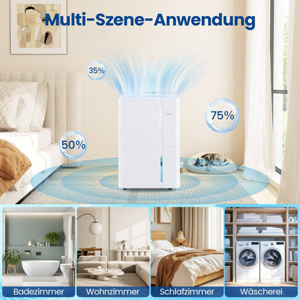 40L Dehumidifier, Quiet, 3 Modes, 24h Timer, LED Display
