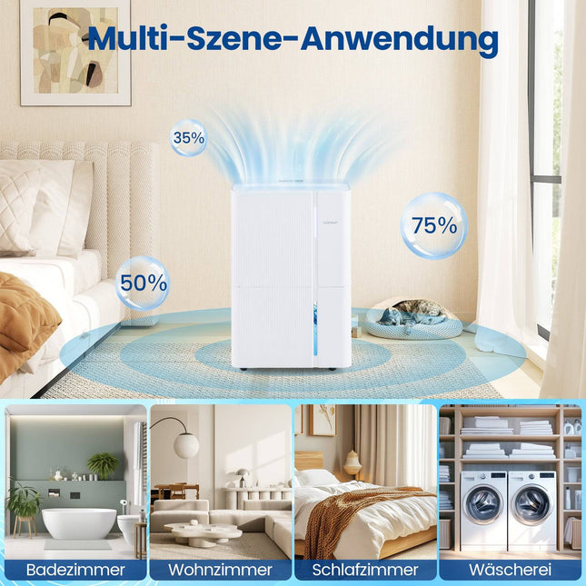 40L Dehumidifier, Quiet, 3 Modes, 24h Timer, LED Display