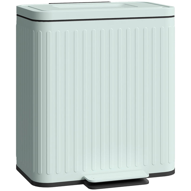 Dubbele pedaalemmer van 40 liter, metaal, 2 x 20 liter inhoud