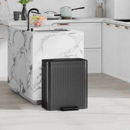 40L Dual Pedal Bin, Metal, 2 x 20L Capacity
