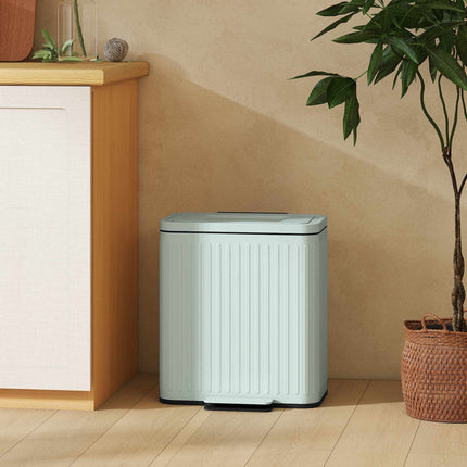 40L Dual Pedal Bin, Metal, 2 x 20L Capacity