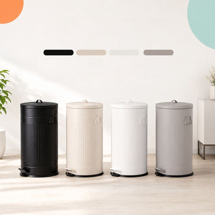 40-Litre Black Retro Waste Bin with Foot Pedal
