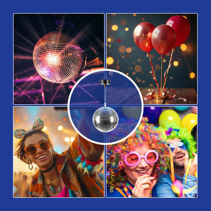 40 cm Disco Ball with Motor & Multicolour LED Lights