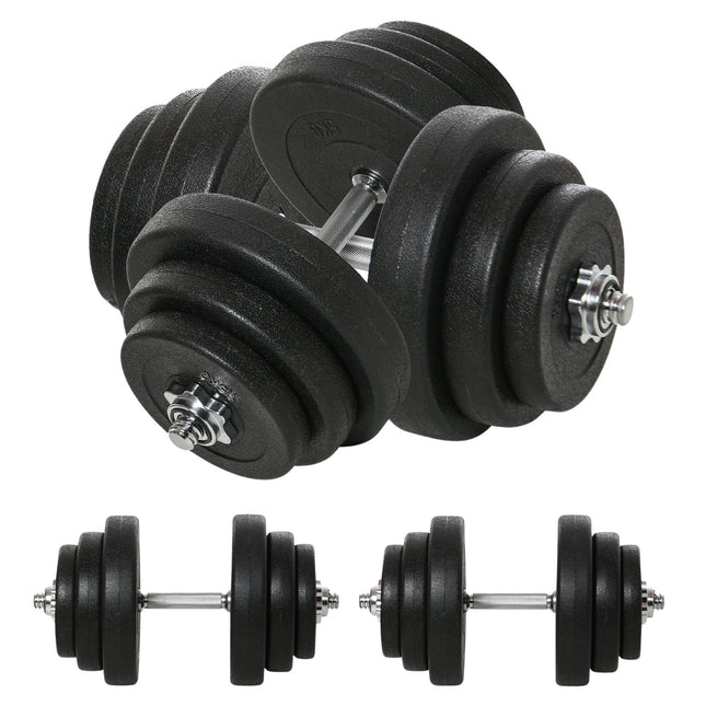 40 kg floor-friendly dumbbell set, steel - strength training