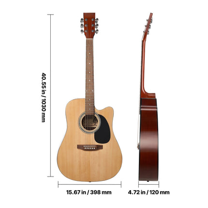 41-Inch Cutaway Acoustic Guitar Bundle With Gig Bag