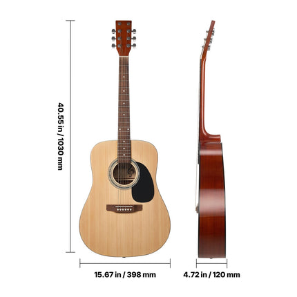 41-Inch Dreadnought Acoustic Guitar, Spruce Top, Gig Bag