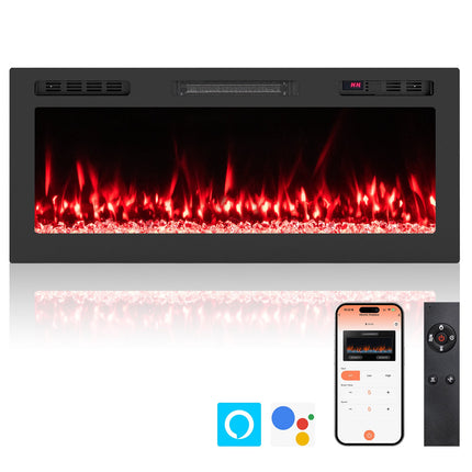 42" Electric Fireplace with Smart Control & Heater