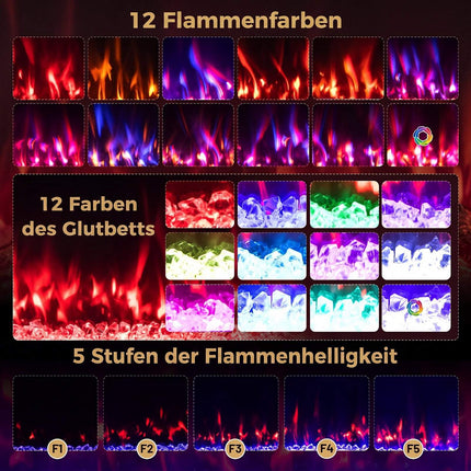 42" Electric Fireplace with Smart Control & Heater