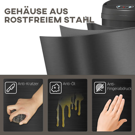 42L Stainless Steel Sensor Bin, Touchless with Soft-Close