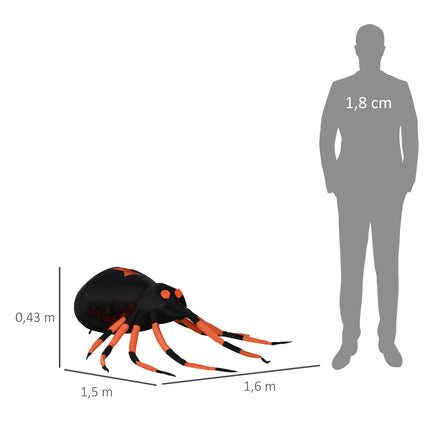 Large 43 Cm inflatable spider with LED lights for Halloween