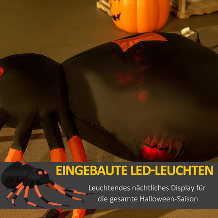 Large 43 Cm inflatable spider with LED lights for Halloween