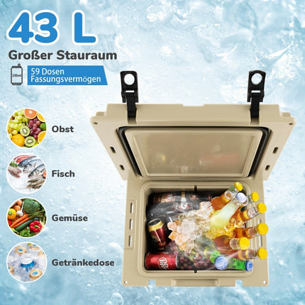 43L Rolling Cooler with Bottle Opener & Telescopic Handle