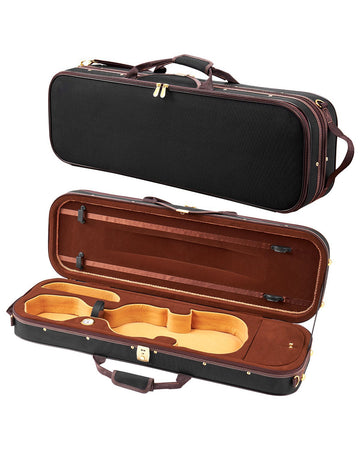 4/4 Oblong Violin Case With Hygrometer, Shoulder Straps