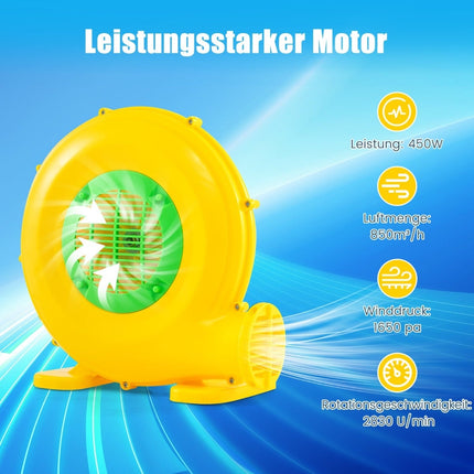 450W Air Blower for Inflatables with Handle & Stakes