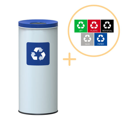 45L Blue Recycle Bin – Steel, Eco-Friendly