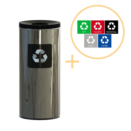 45L Stainless Steel Waste Bin – Black, Eco-Friendly