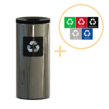 45L Stainless Steel Waste Bin – Black, Eco-Friendly