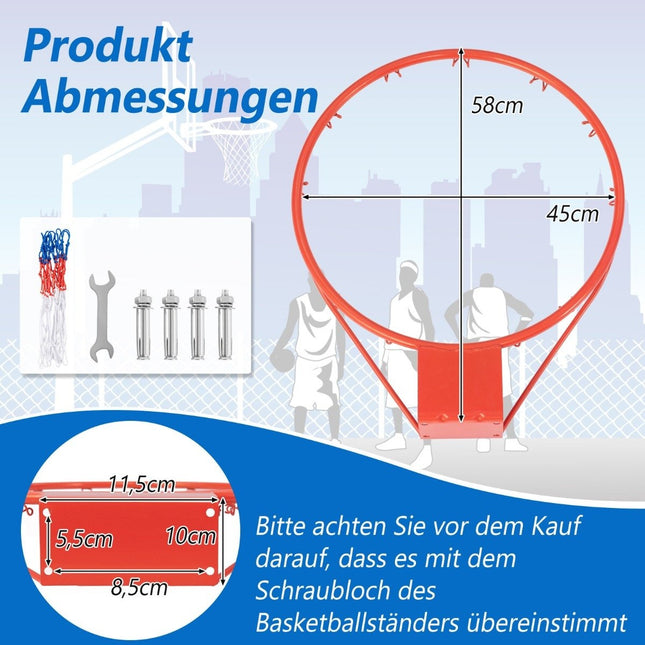 Ø45cm basketball hoop with ring &amp; Net for door &amp; Wall Mounted Indoor Mini Basketball Hoop Orange