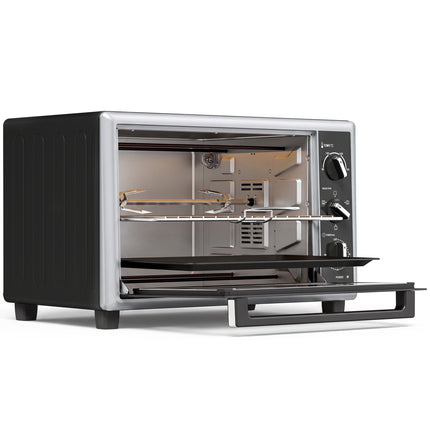 46L Mini Oven with Convection, Rotisserie, Timer, Black