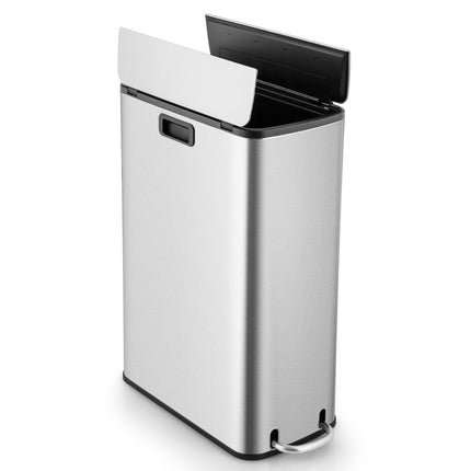 46L Stainless Steel Trash Can with Soft-Close Lid