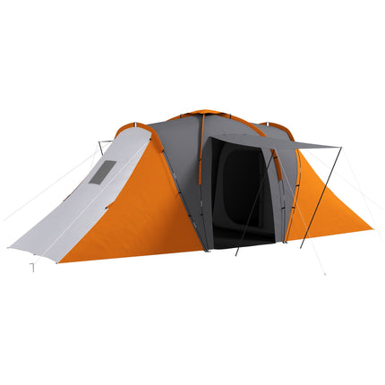 4-6 Person Tunnel Tent, 2 Bedrooms, Waterproof 2000mm