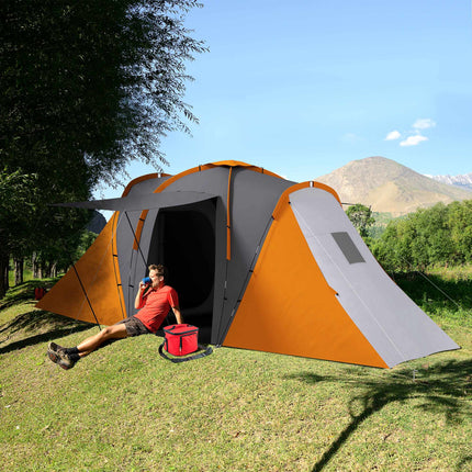 4-6 Person Tunnel Tent, 2 Bedrooms, Waterproof 2000mm