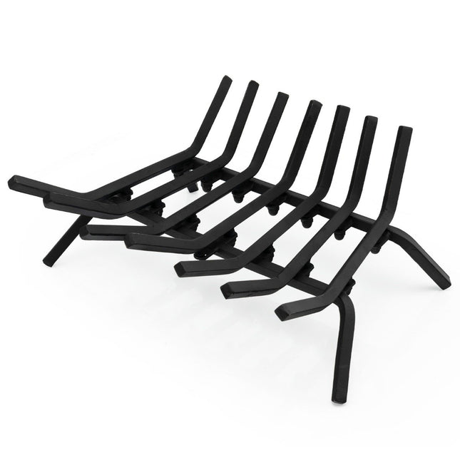 46 cm long fireplace grate robust wrought iron firewood holder with thick iron rods 46 x 38 x 20 cm black