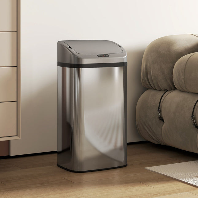48L Sensor Prullenbak, Automatisch Sluitend, Roestvrij Staal