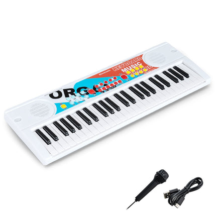 49-Key Kids Keyboard, 8 Rhythms & Sounds, White