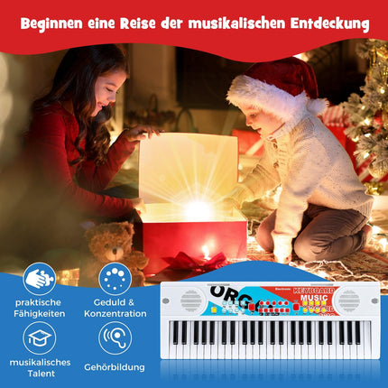 49-Key Kids Keyboard, 8 Rhythms & Sounds, White