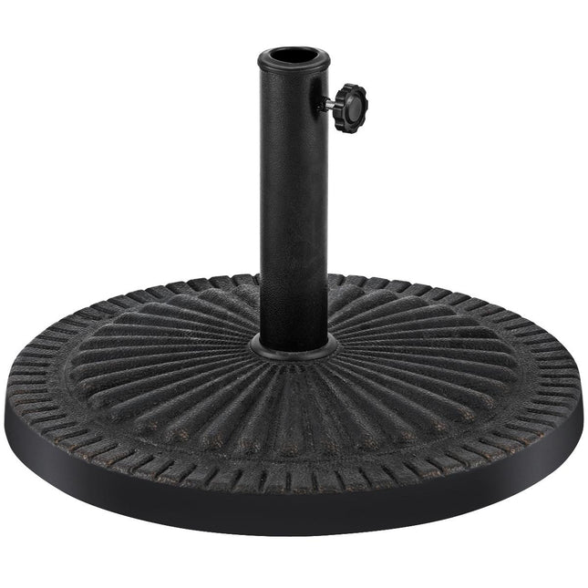49cm Parasol Base Robust Round Umbrella Holder with Locking Knob Thick Iron Rod
