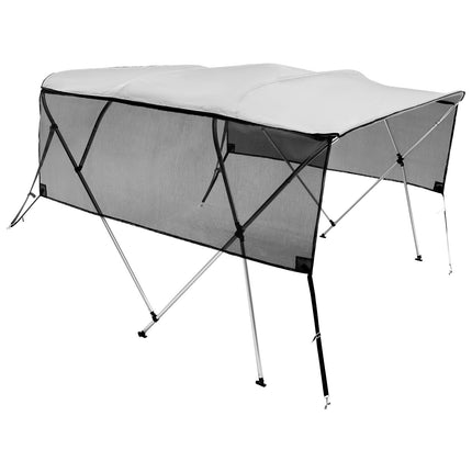 4-Bow Bimini Top Boat Cover, 8 Ft, Mesh Sidewalls