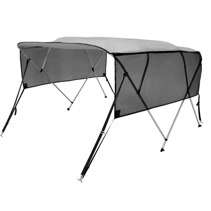 4-Bow Bimini Top Boat Cover, 8 Ft, Mesh Sidewalls