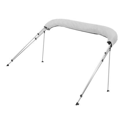 4 Bow Boat Bimini Top, 600D Polyester, Aluminum Frame, Grey 96 in