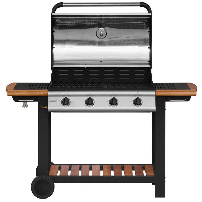 4-Burner Cast Iron Gas Grill, 77x41 cm Cooking Area