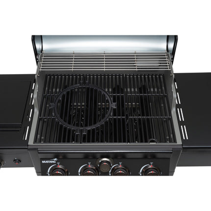 4-Burner Gas Grill with Infrared Side Burner, Thermostat Control
