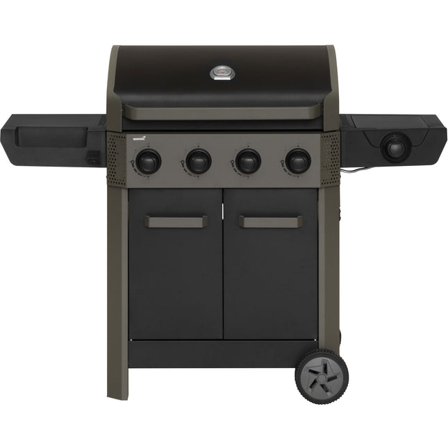 4-Burner Gas Grill with Side Burner, 72x42 cm Cooking Area