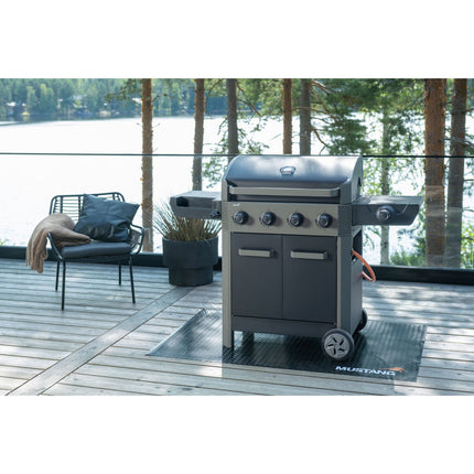 4-Burner Gas Grill with Side Burner, 72x42 cm Cooking Area