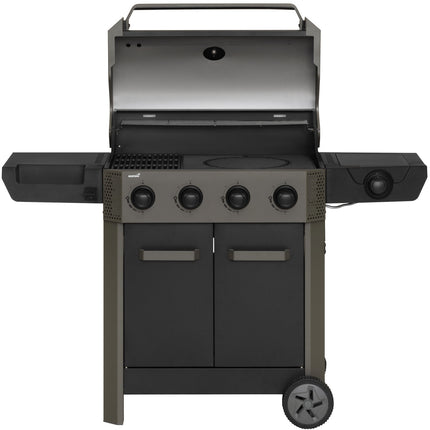 4-Burner Gas Grill with Side Burner, 72x42 cm Cooking Area
