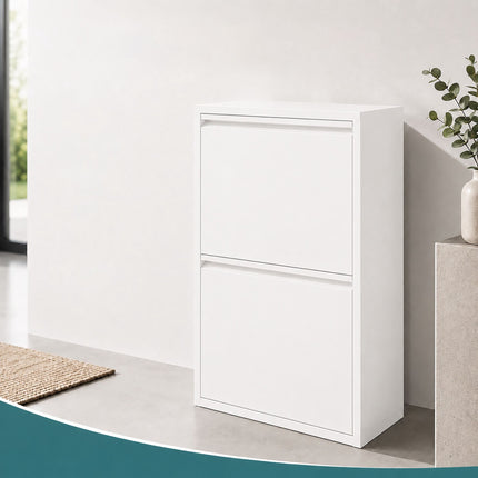 4-Compartment Waste Bin, 4x18L, White, Tilt System