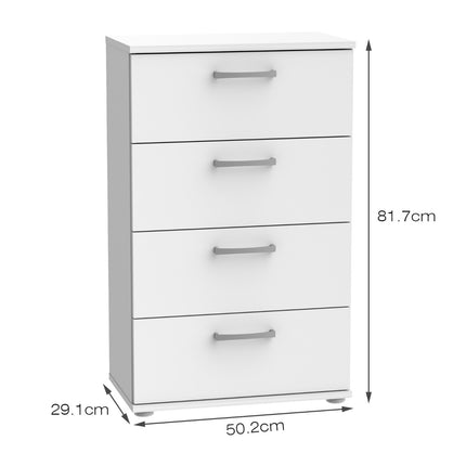 4-Drawer Chest of Drawers, Wood, 50 x 29 x 82 cm