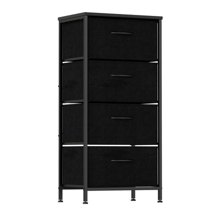 4-Drawer Dresser with Wood Top, Metal Frame, Black