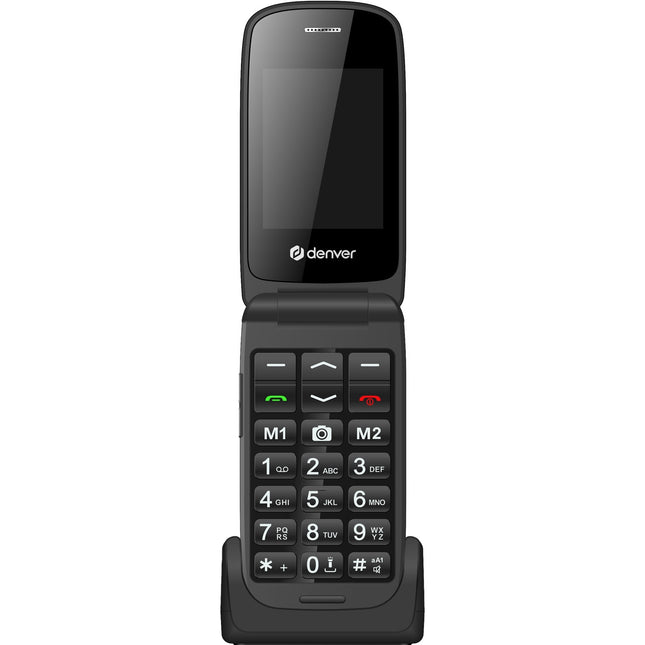 4G Button phone with 2.4" color screen, Bluetooth, SOS button, flip model