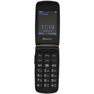 4G Senior Flip Phone with SOS Button, 2.4" Screen, Black