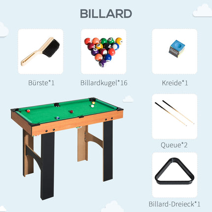 4-in-1 multi-game table: Football, hockey, billiards, tennis