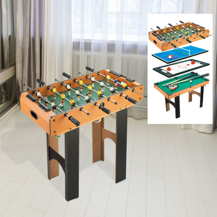 4-in-1 multi-game table: Football, hockey, billiards, tennis