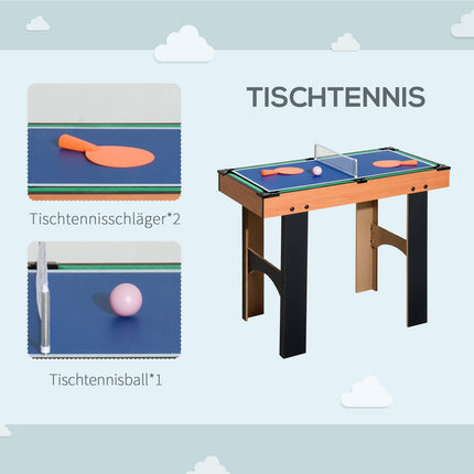4-in-1 multi-game table: Football, hockey, billiards, tennis