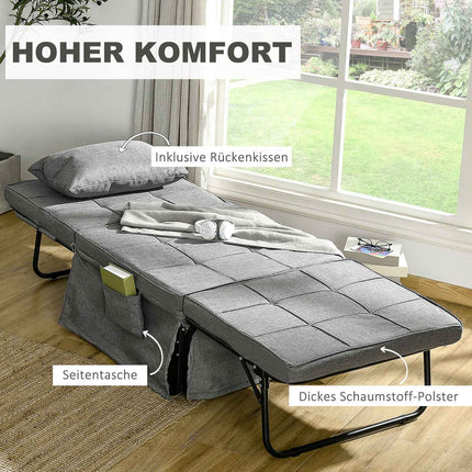Folding 4-in-1 guest bed & ottoman with adjustable height