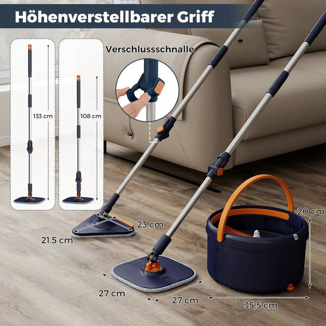 4L Floor Mop & Bucket System with 360 Spin Head