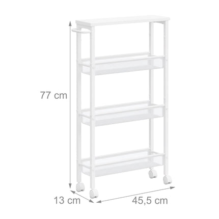 4-Level Kitchen Trolley, Metal & MDF, Mobile Storage